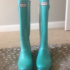 Hunter Boots Turquoise Size US W 9